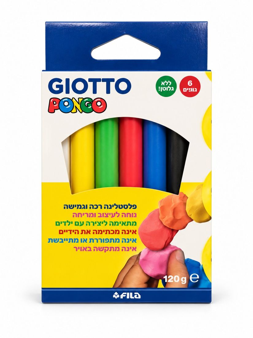 פלסטלינה GIOTTO PONGO — 6 גוונים
