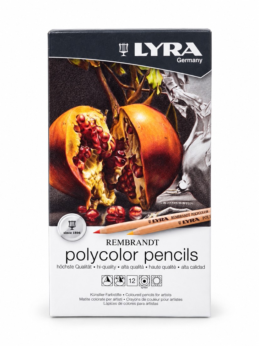 עפרונות צבעוניים LYRA Rembrandt Polycolor — 12 צבעים
