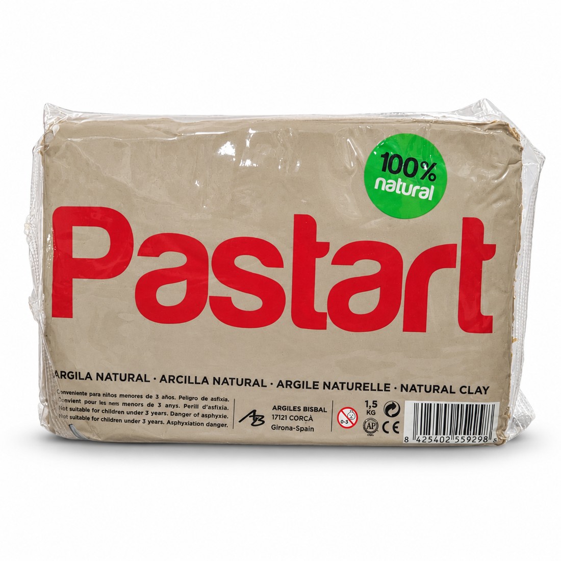 חימר טבעי Pastart לבן — 1.5 ק״ג