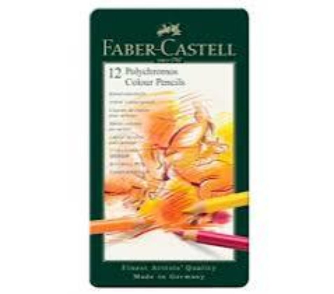 Faber-Castell Polychromos – 12 עפרונות צבעוניים מקצועיים