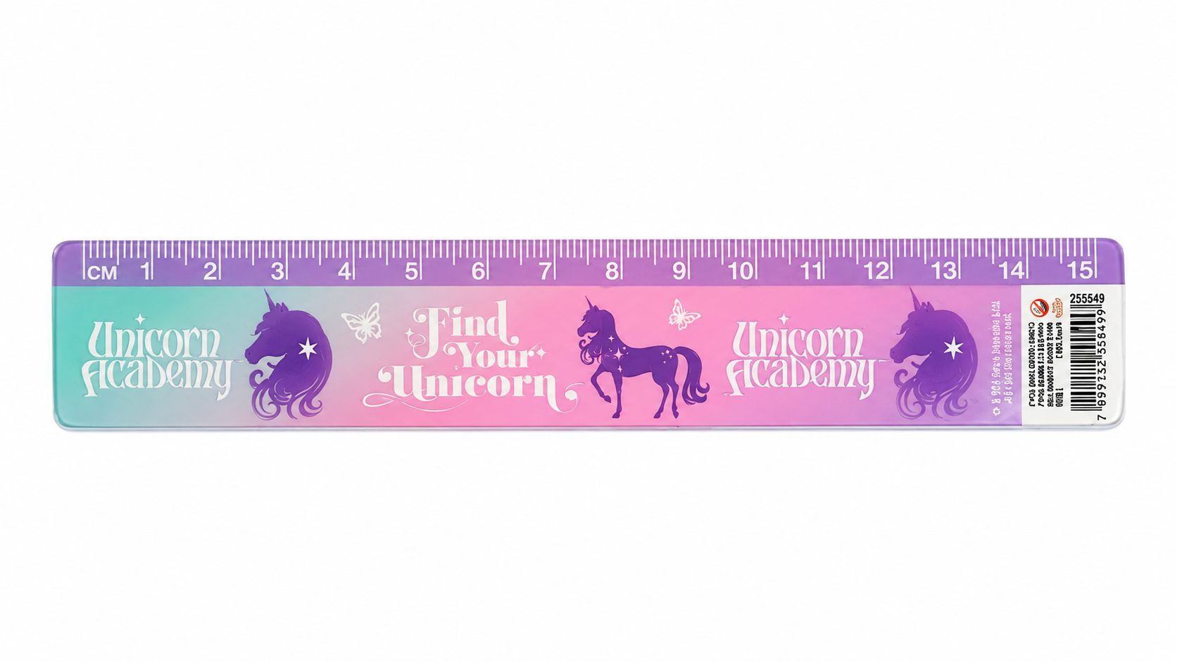 סרגל Unicorn Academy — 15 ס״מ
