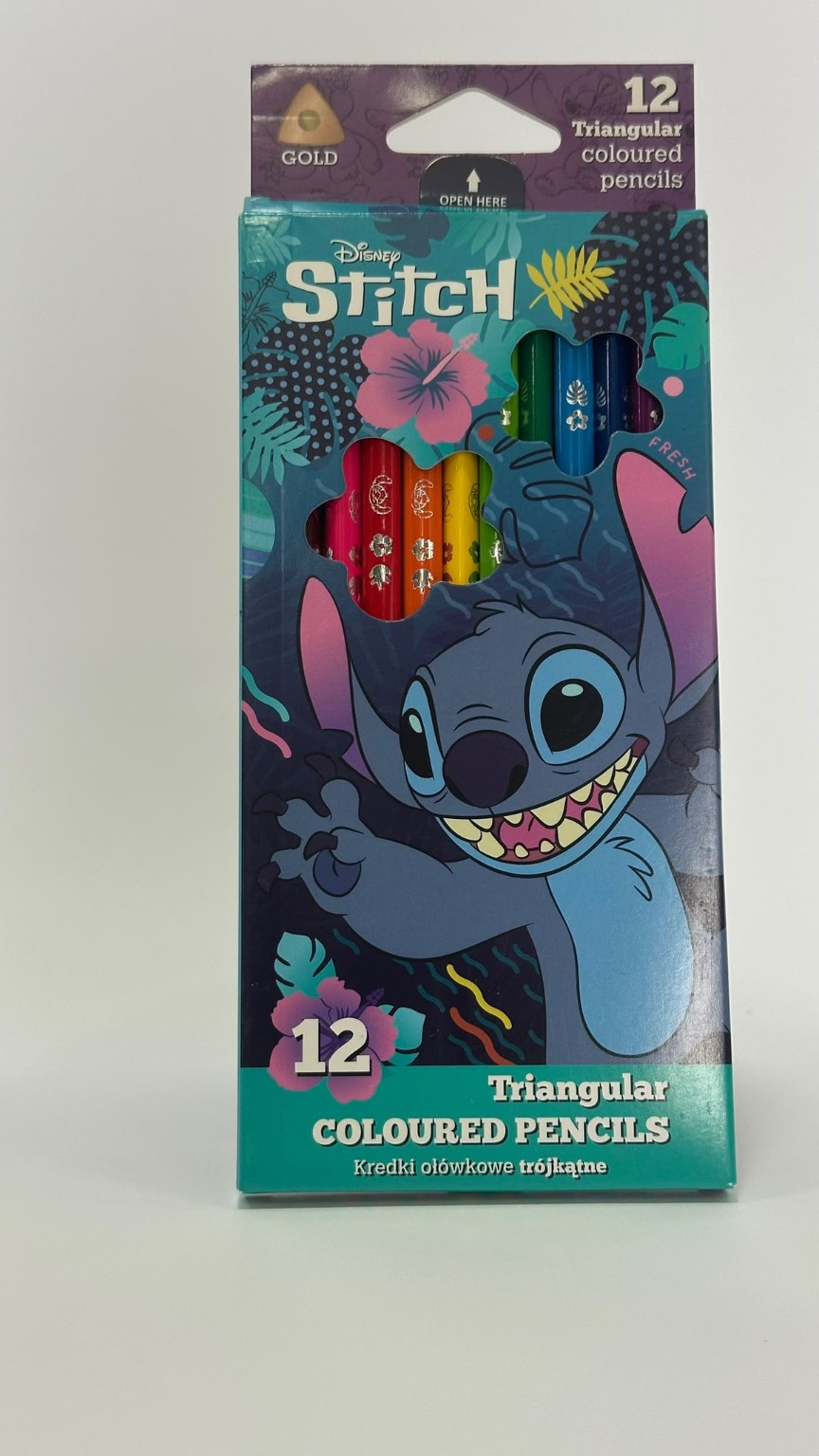 עפרונות צבעוניים Stitch — 12 יחידות